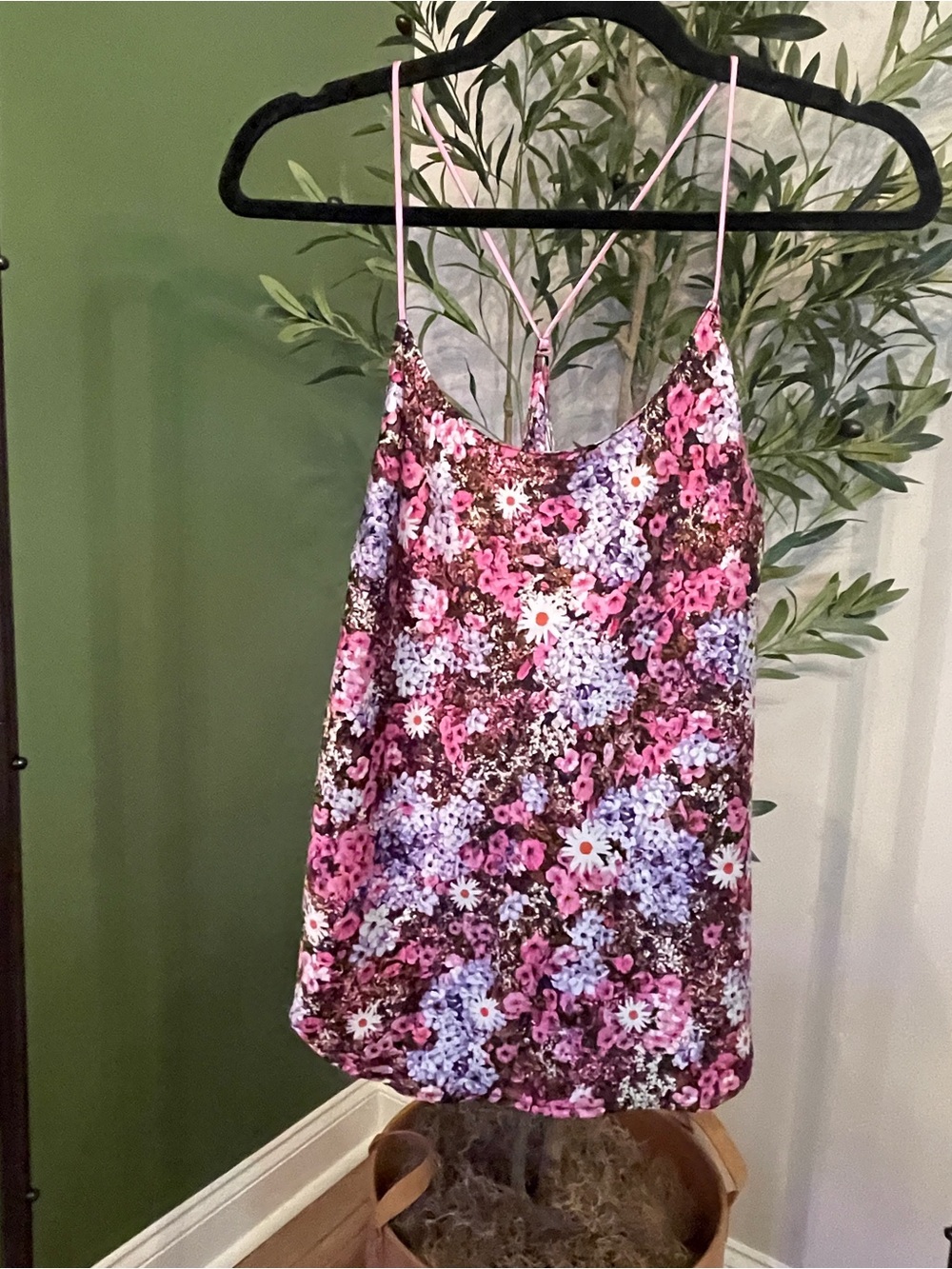 Victoria's Secret Pink & Purple Floral Spaghetti-Strap Cami